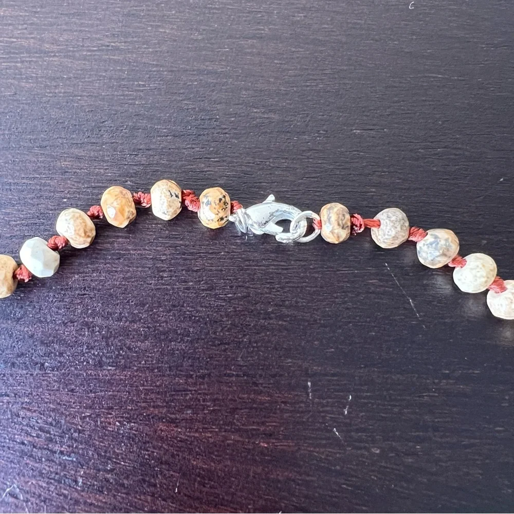 Vintage (21”) Picture Jasper Graduated Bead Necklace, Brown Jasper Semi Precious